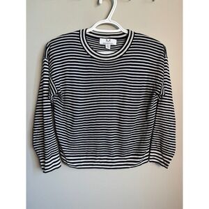 Magaschoni Womens Striped Crew Neck Long Sleeve Knit Sweater Nautical Preppy XS
